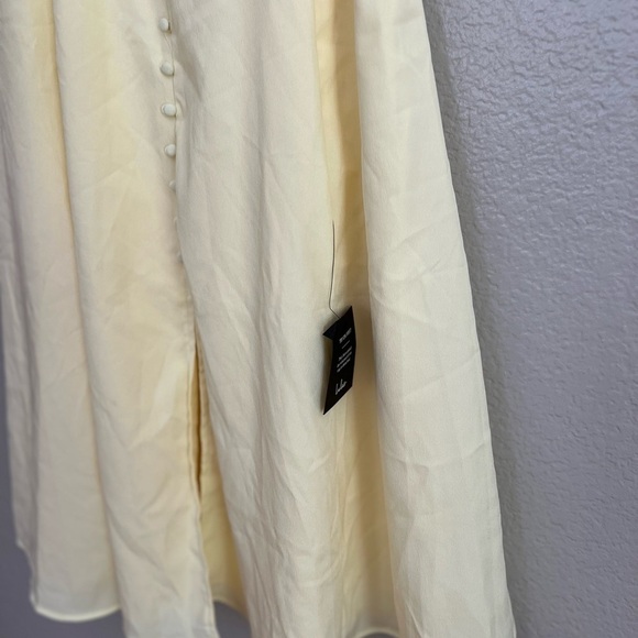 Charming Behavior Light Yellow Button-Front Midi Dress - Picture 11 of 11